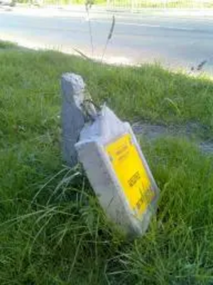 Broken Gas Valve sign