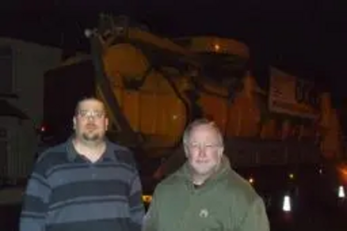 Darren Briddock and Neil Matthews with Sewerage Tanker