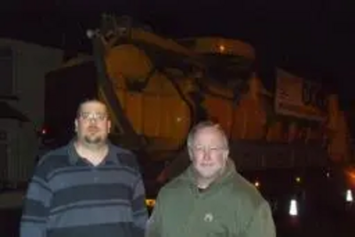 Darren Briddock and Neil Matthews with Sewerage Tanker