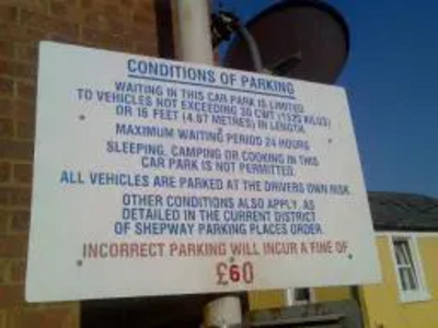 Parking restriction sign