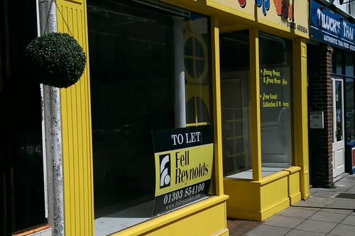 Empty Ex Dressing Up Box shop in Sandgate High Street