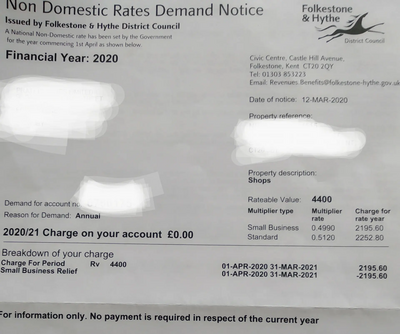 Non Domestic Rates Demand Notice