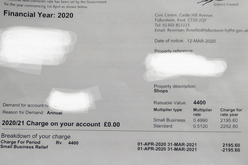 Non Domestic Rates Demand Notice