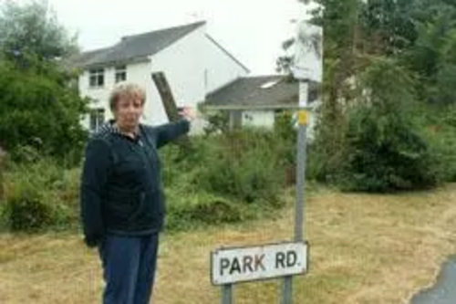 Val Loseby with overgrown land