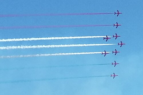 Red Arrows in flight