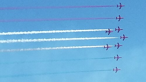 Red Arrows in flight