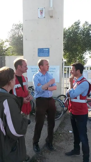 Tim Farron in Calais