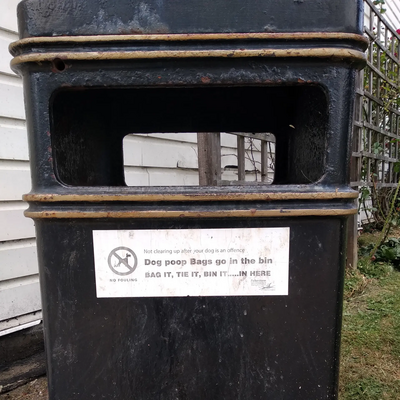 Sandgate Street Waste Bin with Dog Waste Sticker