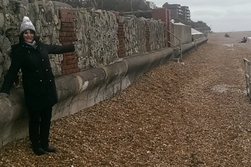 Shingle on Sandgate Sea Wall / Esplanade / walkway