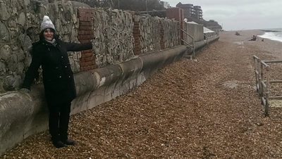 Shingle on Sandgate Sea Wall / Esplanade / walkway