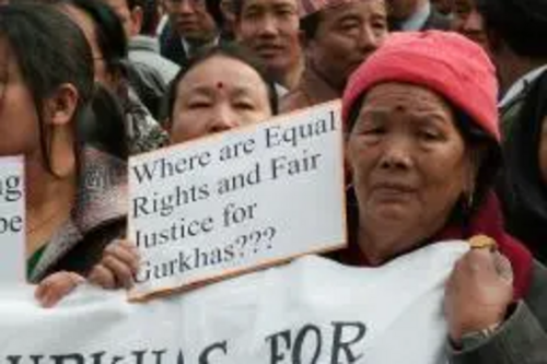 Gurkha protestor