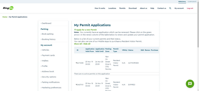 Ringgo Permit Application Page