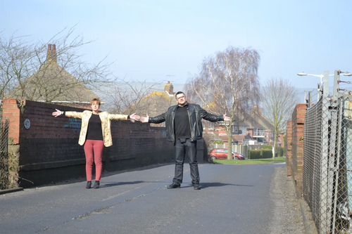 Lynne Beaumont and Tim Prater on Horn Street bridge