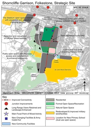 MOD consultation map on Shorncliffe Garrison site development