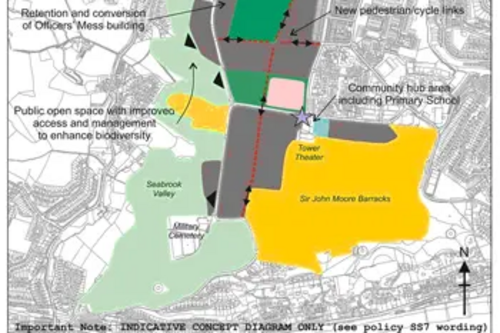 MOD consultation map on Shorncliffe Garrison site development