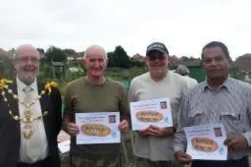 Tom McNeice with prize winners