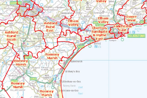 Shepway Kent County Council Division boundaries 2017 onwards