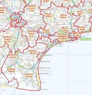 Shepway Kent County Council Division boundaries 2017 onwards