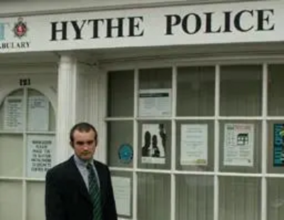 Sam Matthews outside Hythe Police shop