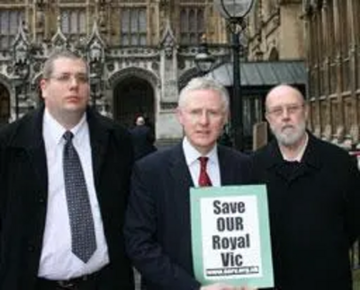 Darren Briddock and Tom McNeice with Norman Lamb MP outside the House of Commons