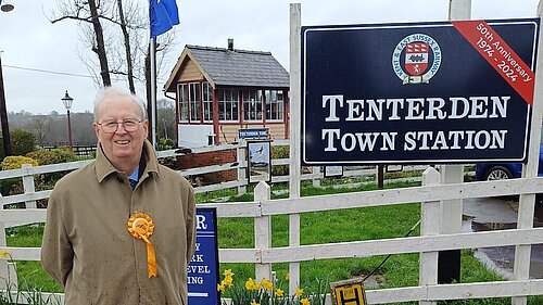 John Howson at Tenterden Train Station