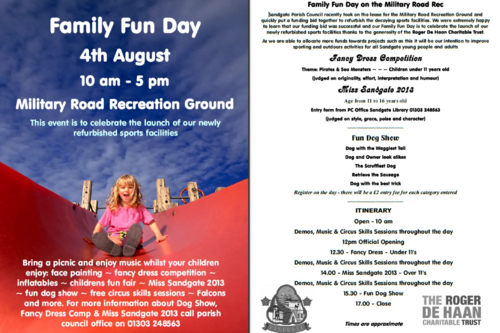 Sandgate Family Fun Day Flyer