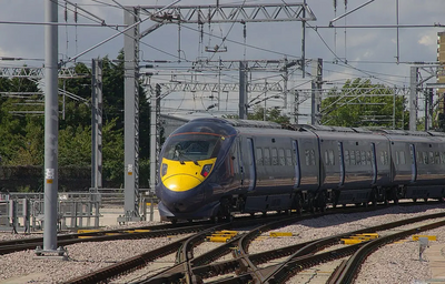 southeastern HS1 train leaving St Pancras