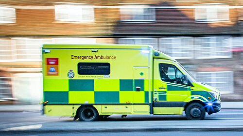 Ambulance travelling at speed