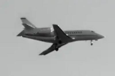 Plane approaching Farnborough Airfield