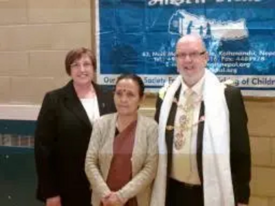 Tom and Kate McNeice with Anuradha Koirala of Maiti Nepal