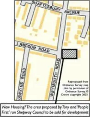 Map showing location of proposed housing development